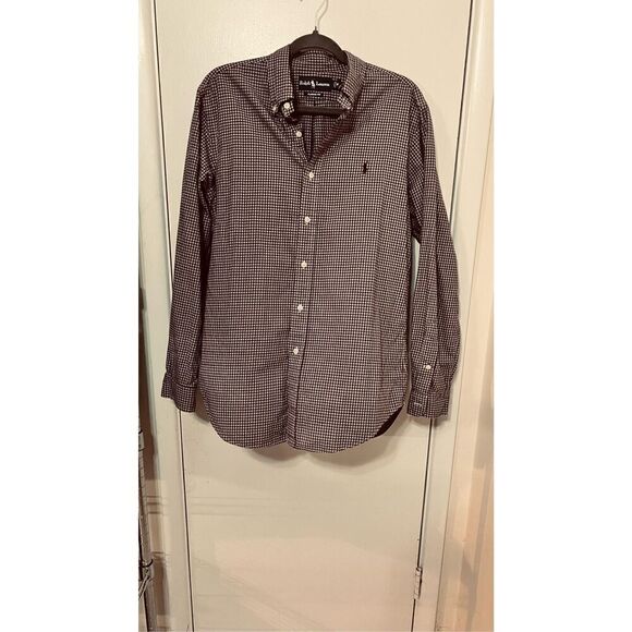 Ralph Lauren Purple Blend Plaid Mens Button Down Size M - Picture 7 of 10